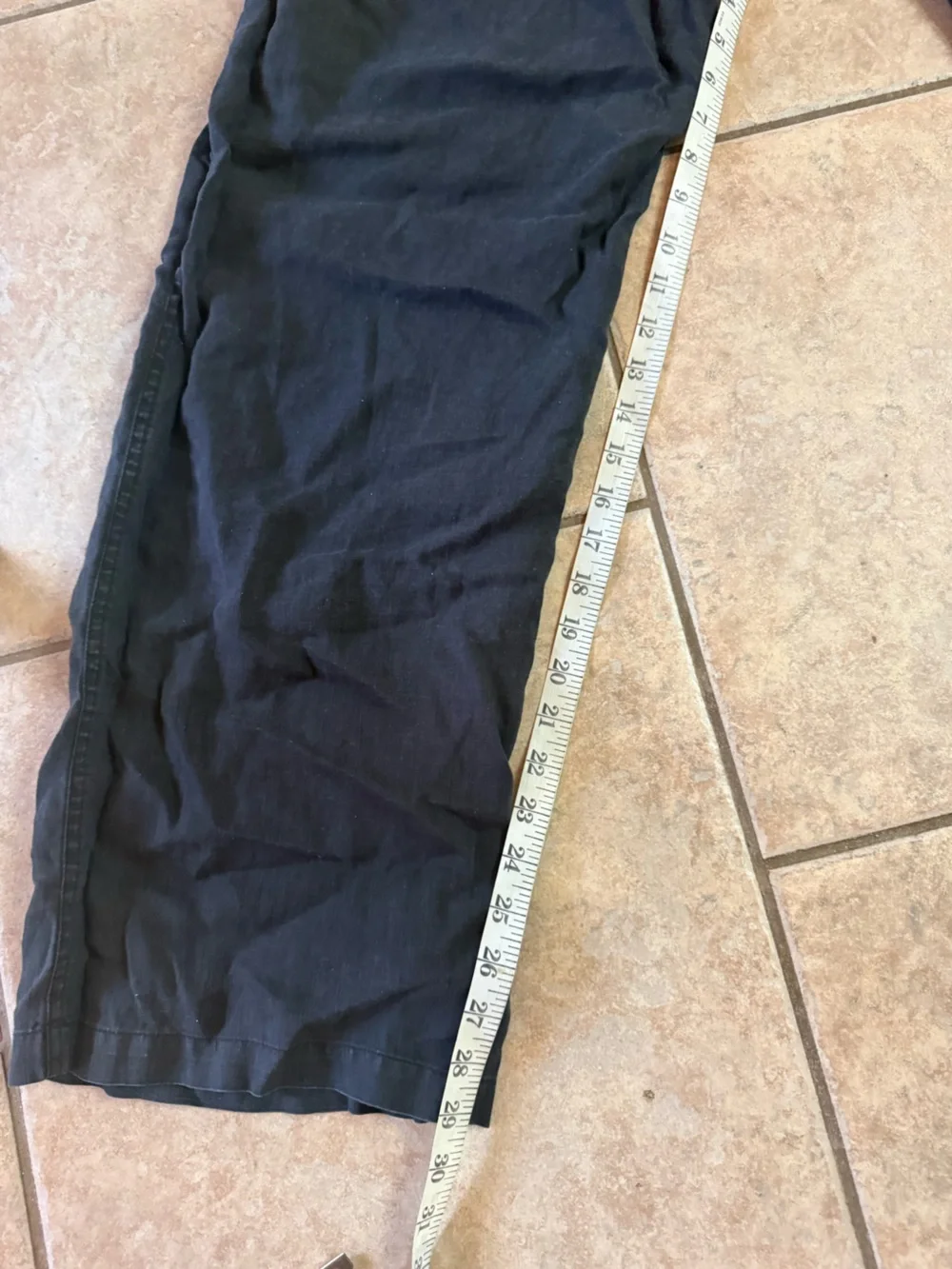 Allen Allen Black Drawstring Jogger Linen Pants